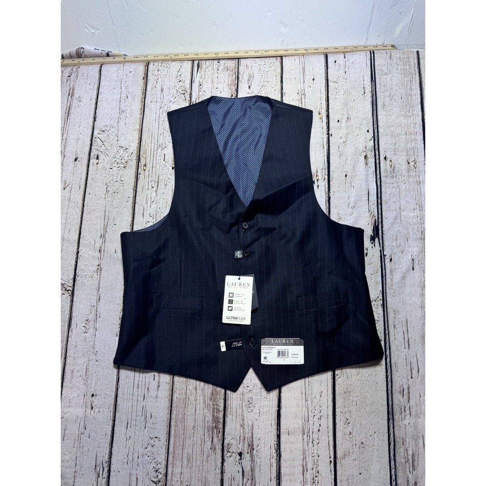 Lauren Ralph Lauren Suit Vest Men's Lg Wool Gray Brown Ultra Flex Hitchcock NWT